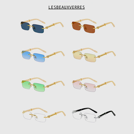 Lunette de soleil carré sans monture luxe mixe - 2025
