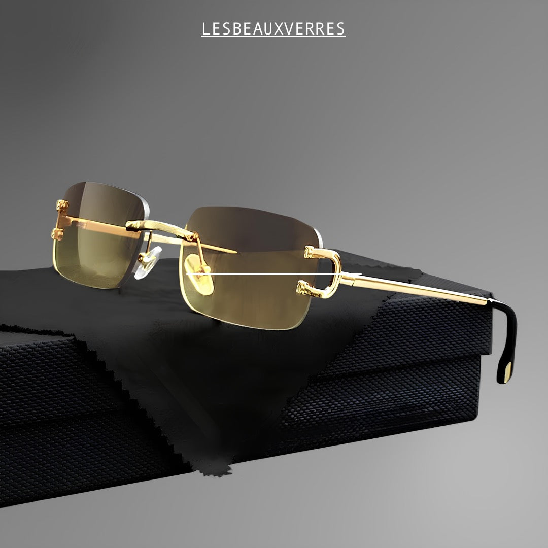 Lunette de soleil, effet " Cartier" branche doré dégradé, petite monture 2025