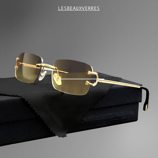 Lunette de soleil, effet " Cartier" branche doré dégradé, petite monture 2025